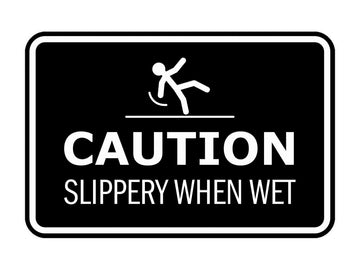 Signs ByLITA Classic Framed Caution: Slippery When Wet Door or Wall Sign Easy Installation | Health And Safety | Building And Warning Signs